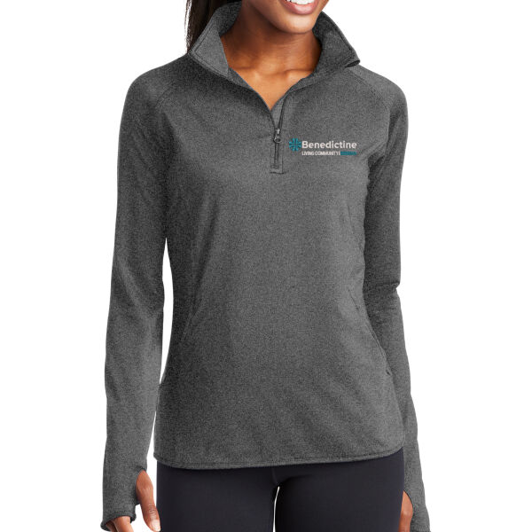 Sport-Tek Ladies Sport-Wick Stretch 1/2-Zip Pullover - Embroidered Logo ** Add Name for $5! ** Thumbnail