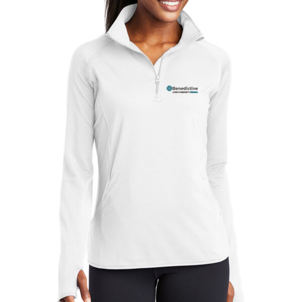 Sport-Tek Ladies Sport-Wick Stretch 1/2-Zip Pullover - Embroidered Logo ** Add Name for $5! ** Thumbnail