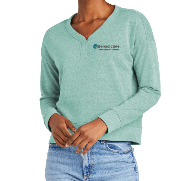 District® Women’s Perfect Tri® Fleece V-Neck Sweatshirt - Embroidered Logo Thumbnail